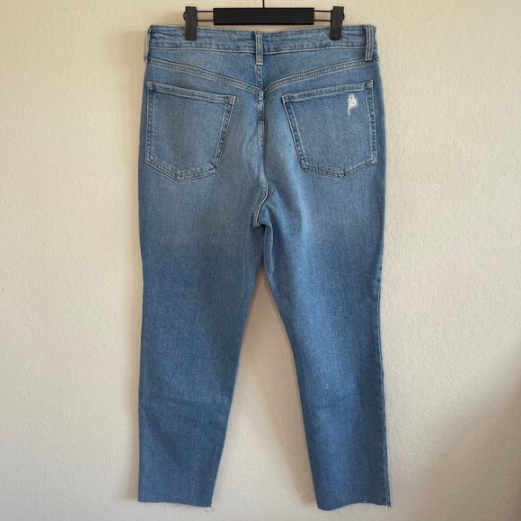 Old Navy High Rise O.G. Straight Jeans Women’s Raw Hem NEW - Size 14 - Picture 4 of 6